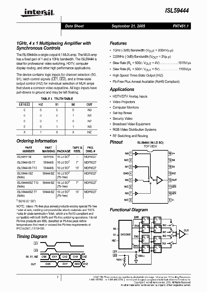 ISL59444IB-T13_441689.PDF Datasheet