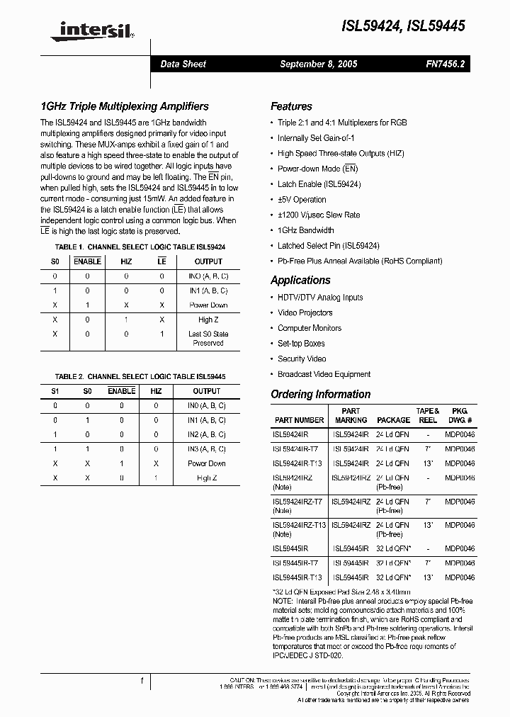 ISL59445IR_441695.PDF Datasheet