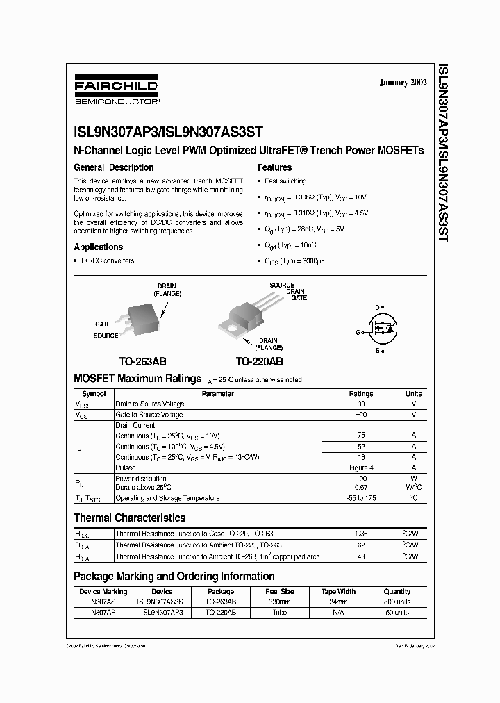 ISL9N307AS3ST_457541.PDF Datasheet