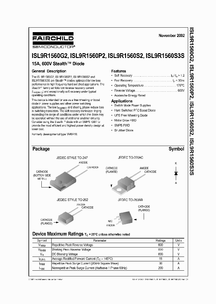 ISL9R1560G2_467820.PDF Datasheet