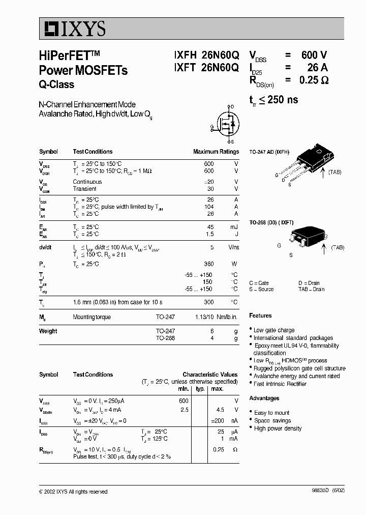 IXFH26N60Q_453401.PDF Datasheet