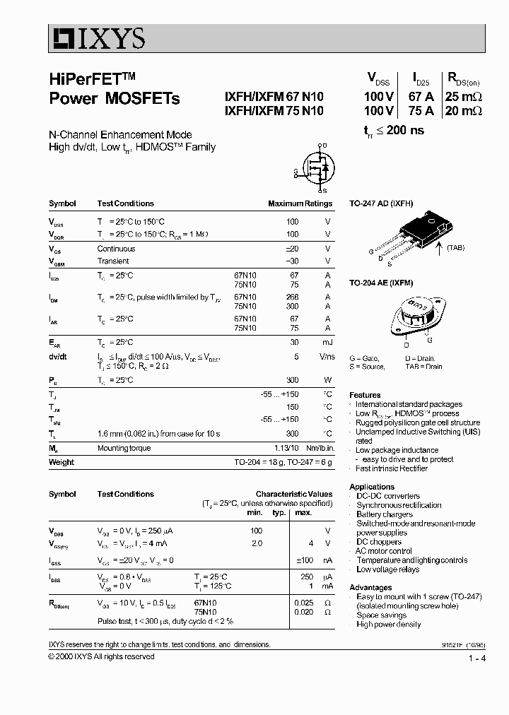 IXFH75N10_469369.PDF Datasheet
