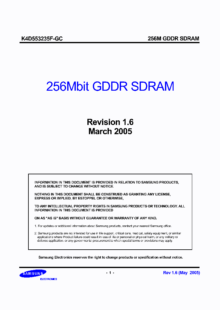 K4D553235F-GC33_463287.PDF Datasheet
