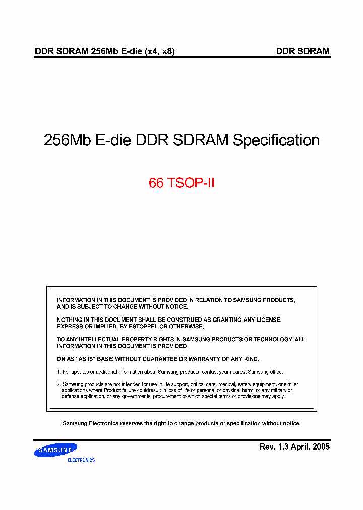 K4H560838E_460114.PDF Datasheet