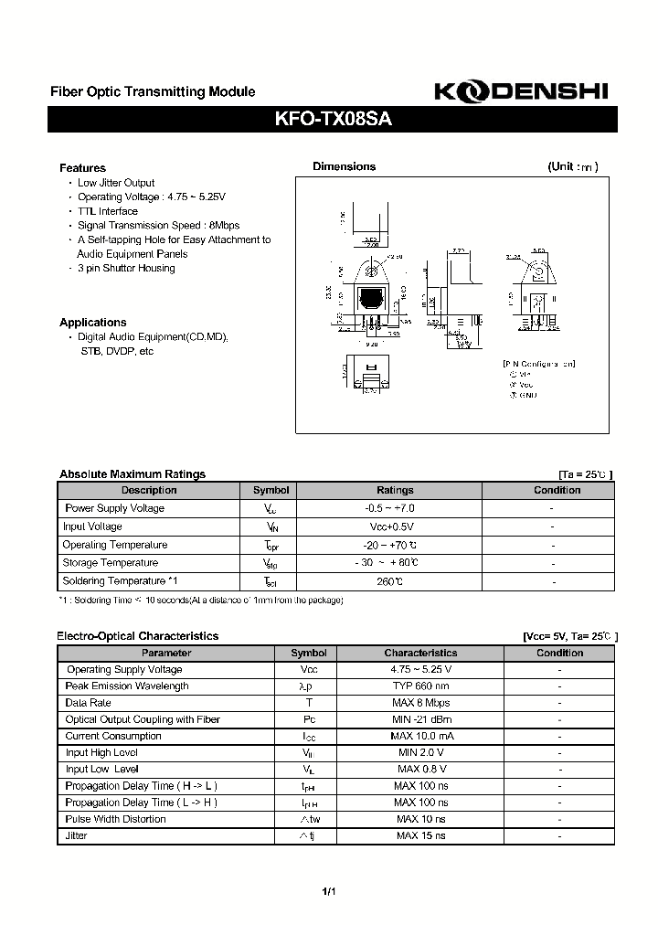 KFO-TX08SA_464376.PDF Datasheet