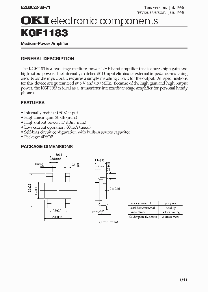 KGF1183_450130.PDF Datasheet