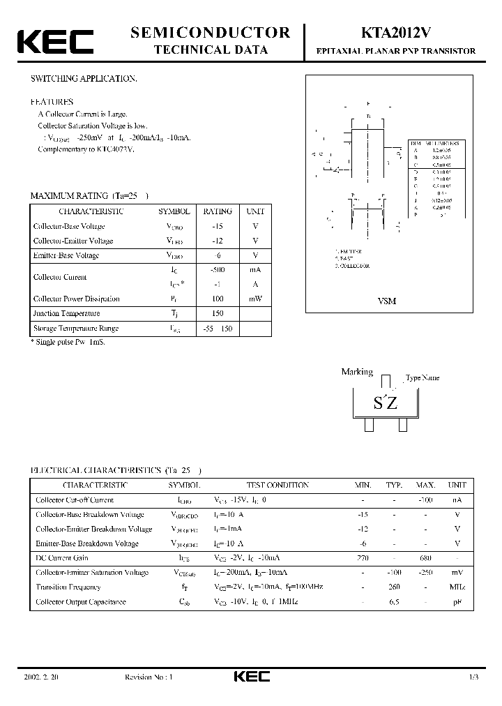 KTA2012V_455014.PDF Datasheet