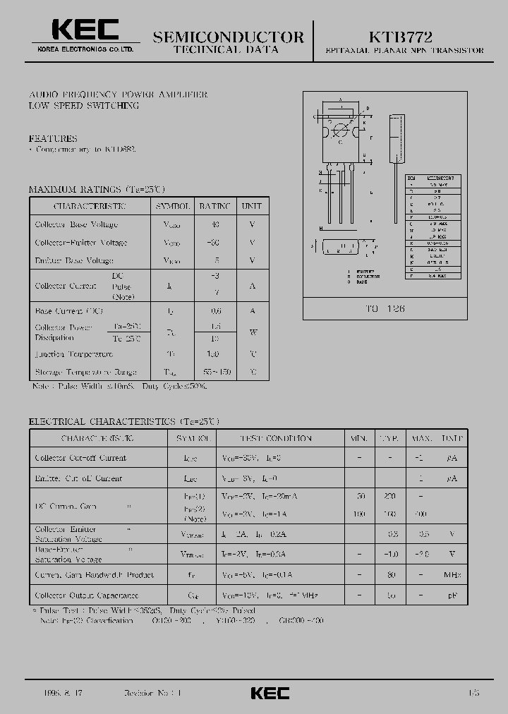 KTB772_476634.PDF Datasheet
