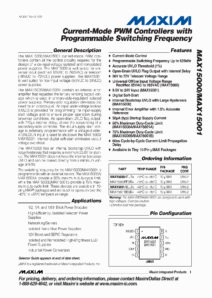 MAX15001_480096.PDF Datasheet