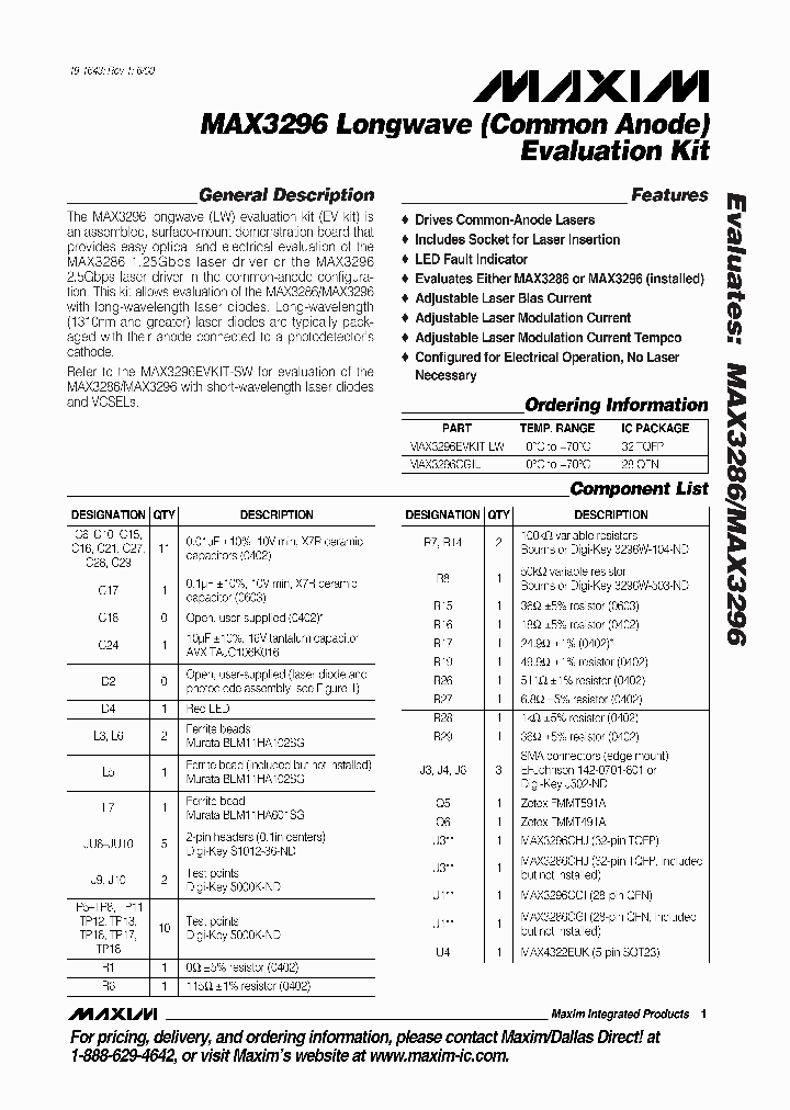 MAX3296LWEVKIT_485414.PDF Datasheet