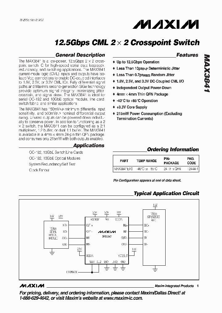 MAX3841ETG_471362.PDF Datasheet