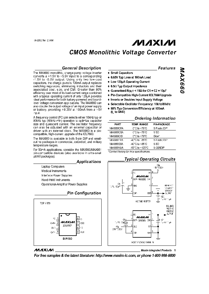 MAX660CPA_131748.PDF Datasheet