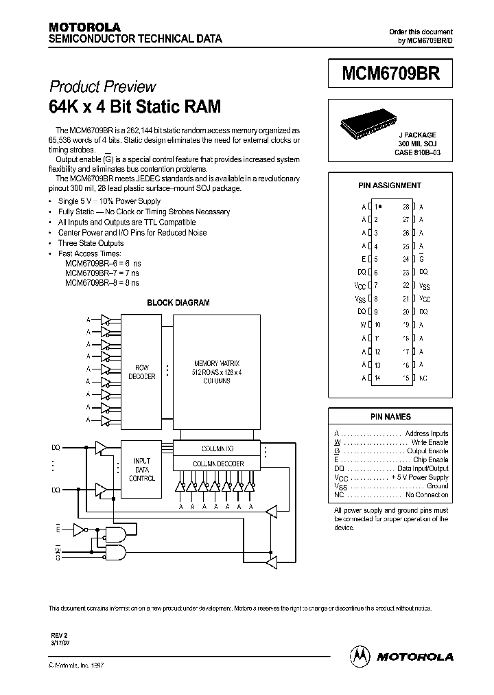 MCM6709BR_31214.PDF Datasheet