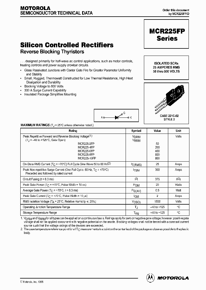 MCR225FP_457910.PDF Datasheet