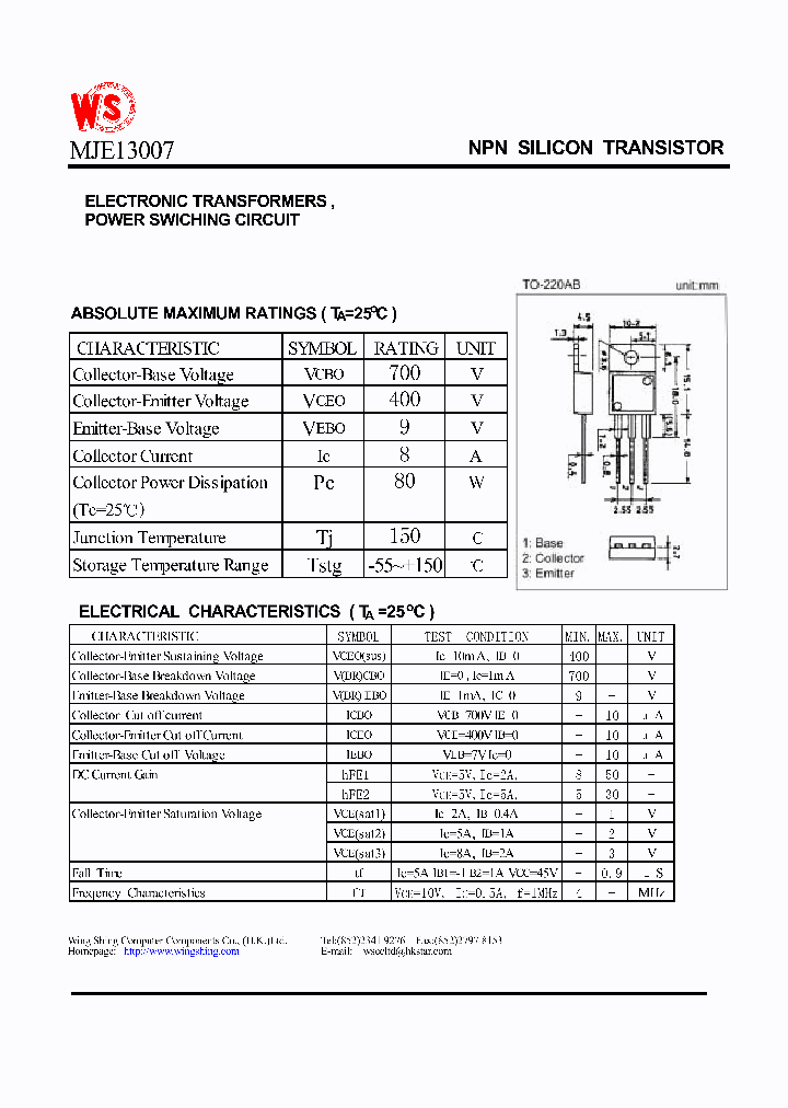 MJE13007_440614.PDF Datasheet