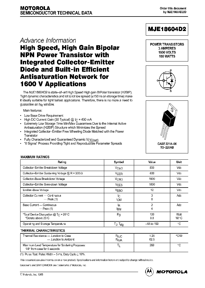 MJE18504D2_276541.PDF Datasheet