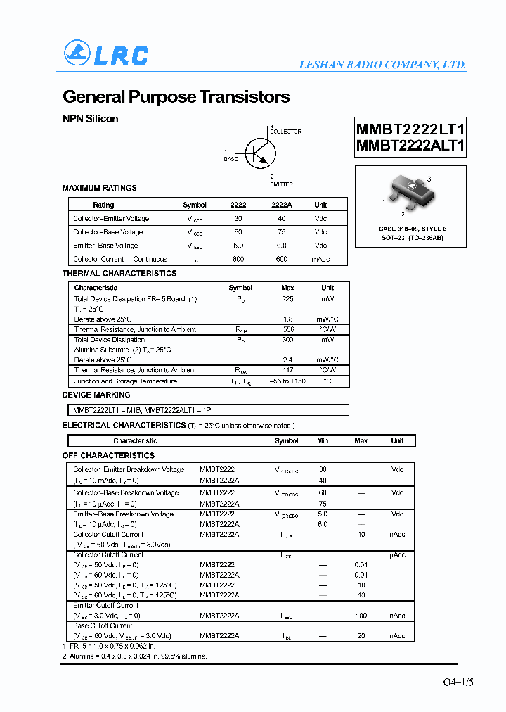 MMBT2222ALT1_481330.PDF Datasheet