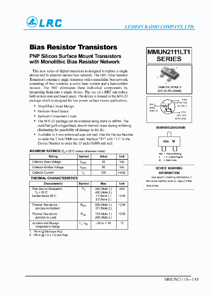 MMUN2111LT3_59554.PDF Datasheet