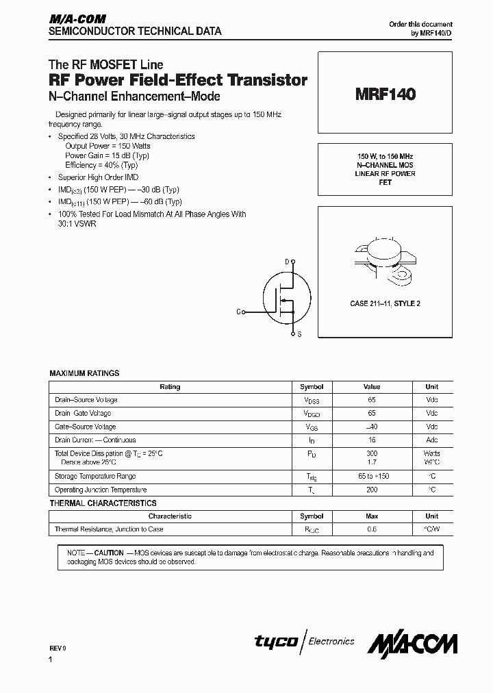 MRF140_465318.PDF Datasheet
