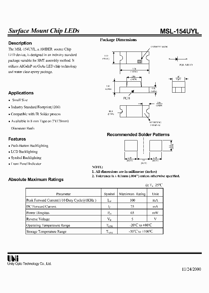 MSL-154UYL_457139.PDF Datasheet