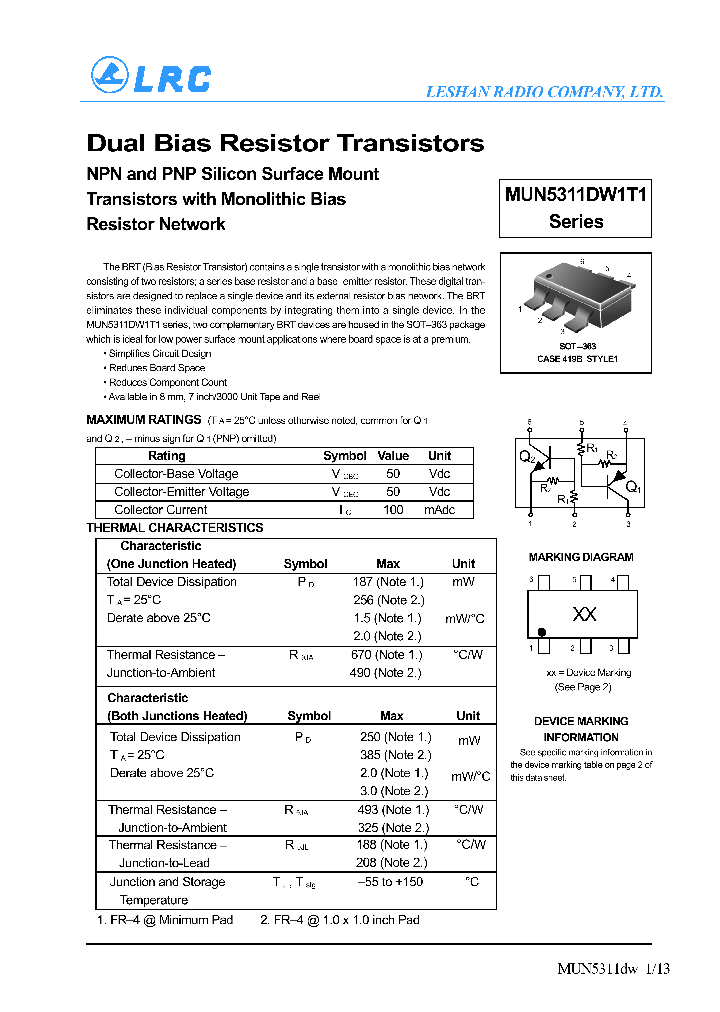MUN5316DW1T1_385670.PDF Datasheet