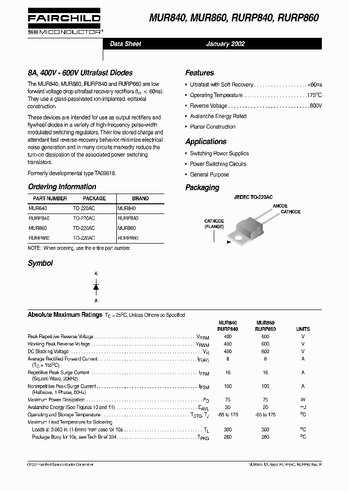 MUR840_437483.PDF Datasheet