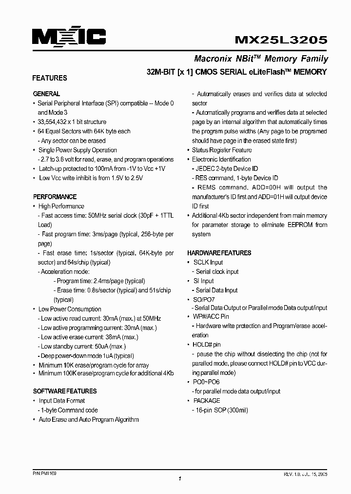 MX25L3205MC-20_482610.PDF Datasheet