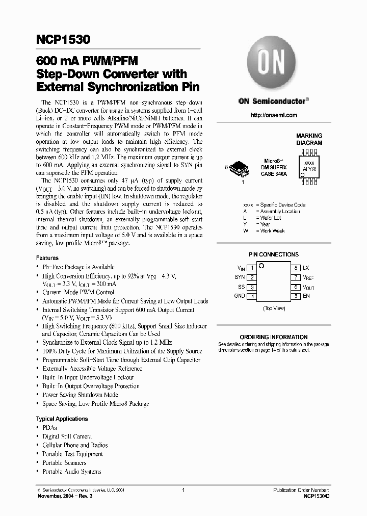 NCP1530DM25R2_449210.PDF Datasheet