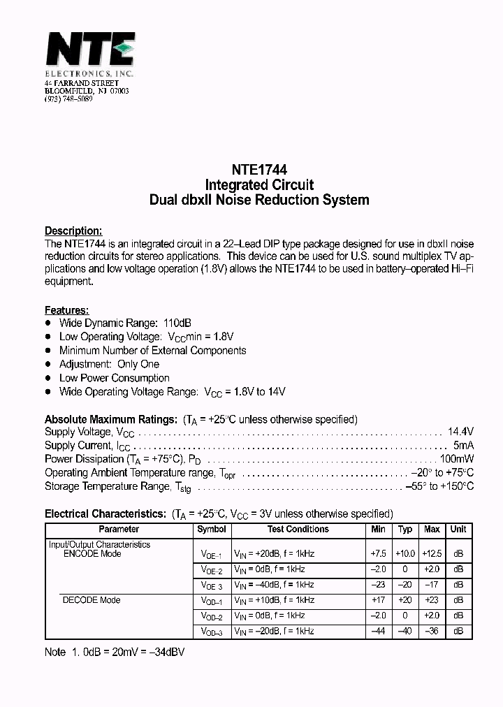 NTE1744_304187.PDF Datasheet