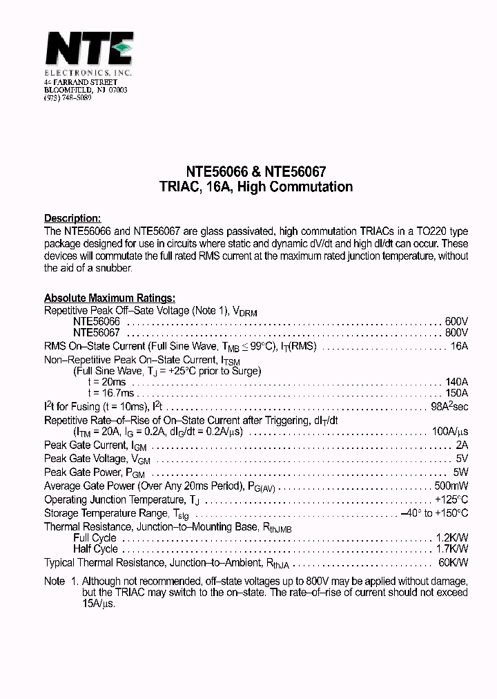 NTE56067_449804.PDF Datasheet