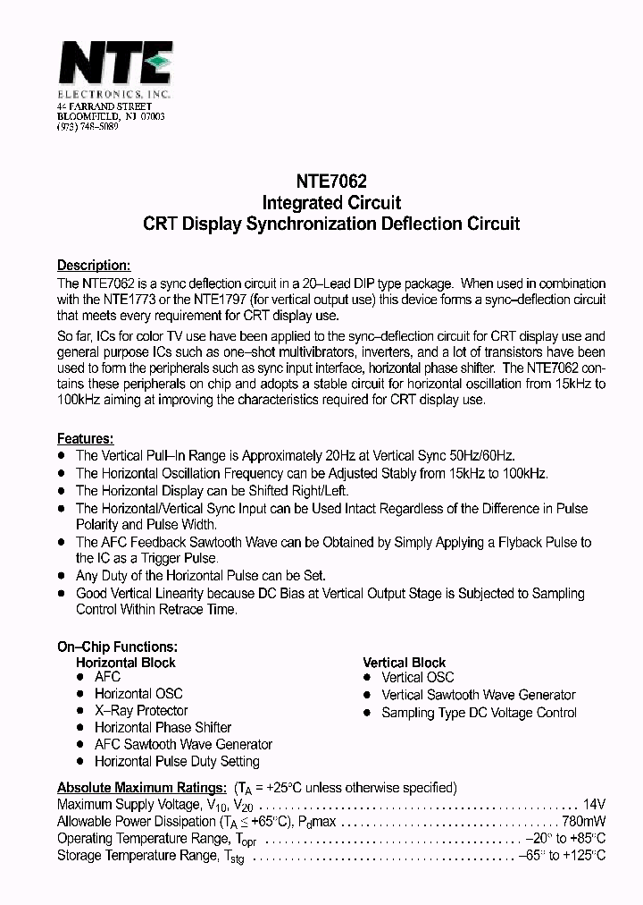 NTE7062_459452.PDF Datasheet