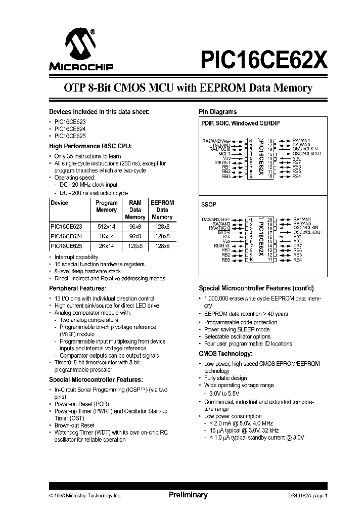 PIC16CE625_266493.PDF Datasheet