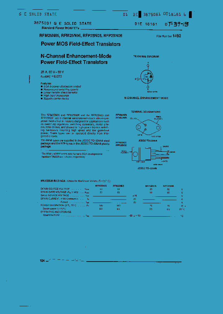 RFP25N05_465594.PDF Datasheet