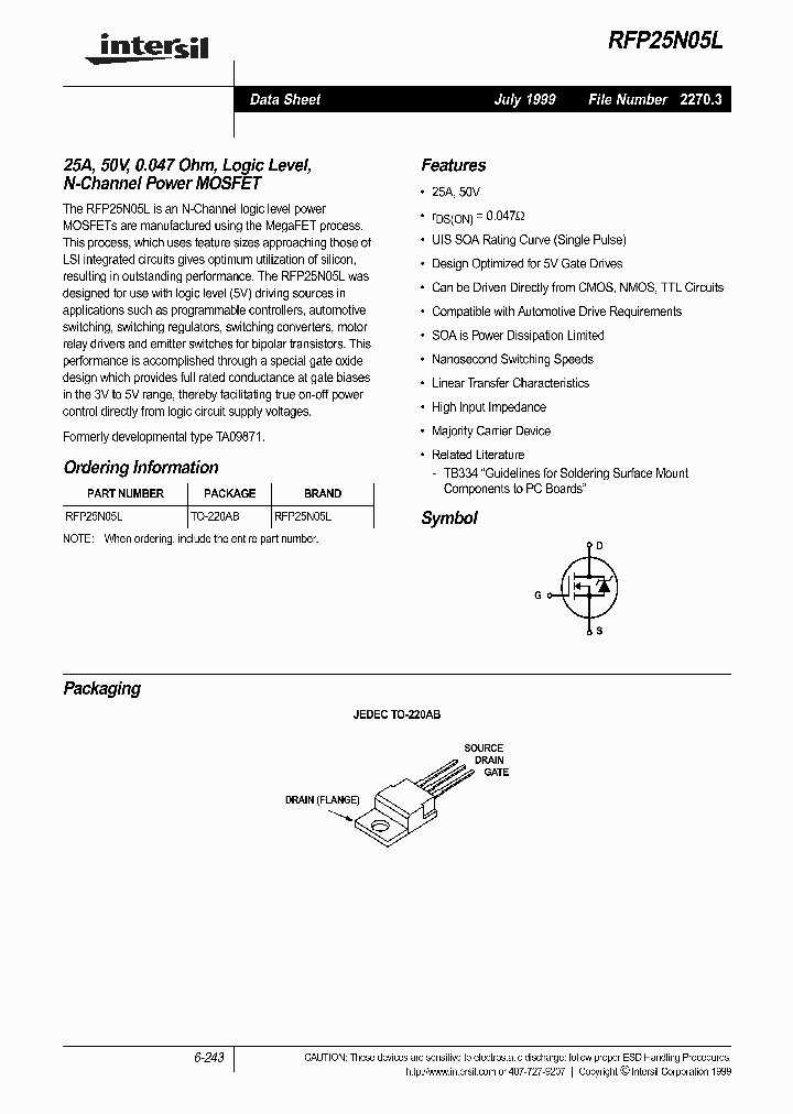 RFP25N05L_201923.PDF Datasheet