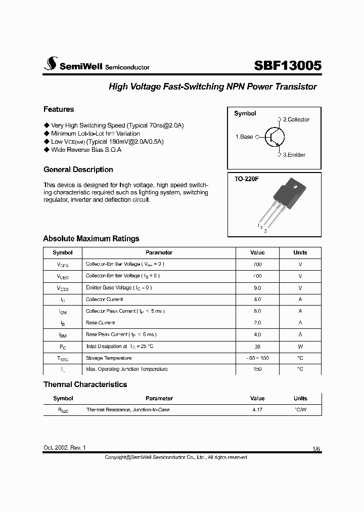 SBF13005_454059.PDF Datasheet