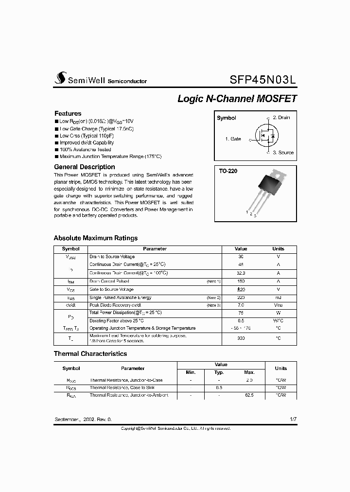 SFP45N03L_483203.PDF Datasheet