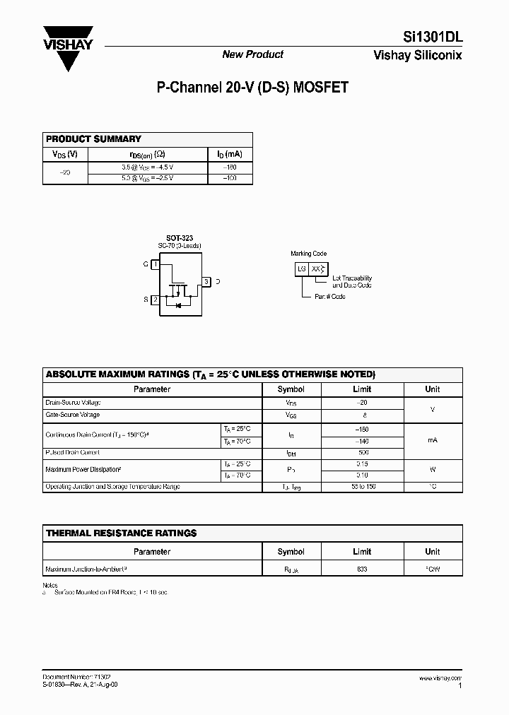 SI1301DL_464772.PDF Datasheet