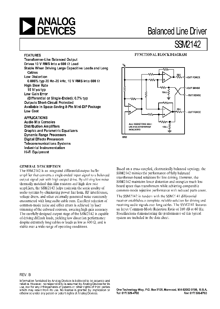 SSM2142_111927.PDF Datasheet