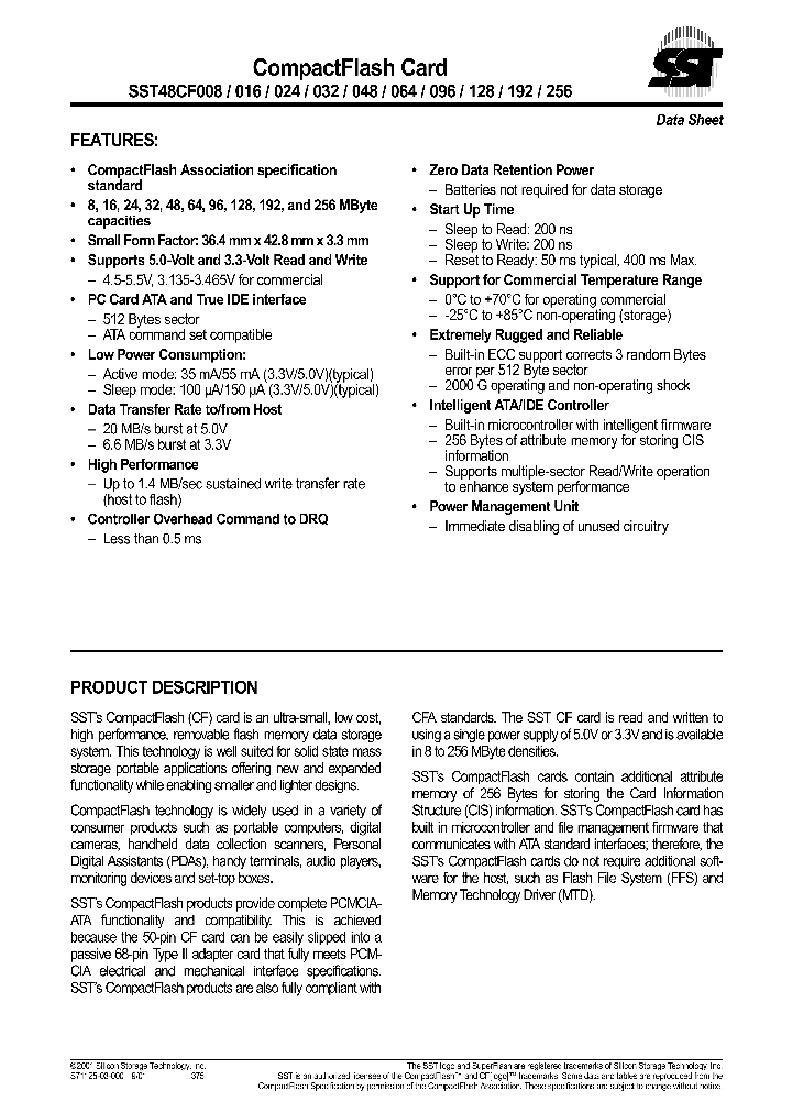 SST48CF008_73075.PDF Datasheet