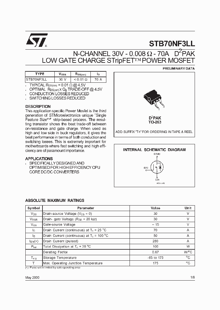 STB70NF3_443289.PDF Datasheet