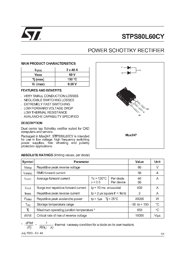 STPS80L60C_443317.PDF Datasheet