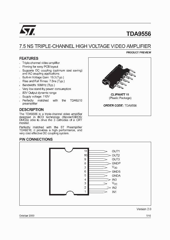 TDA9556_447896.PDF Datasheet
