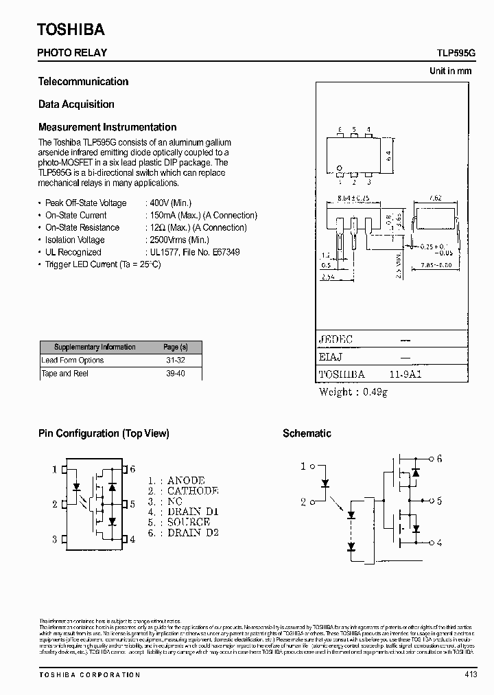 TLP595G_436900.PDF Datasheet