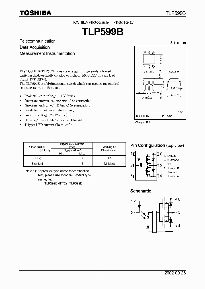 TLP599B_436903.PDF Datasheet