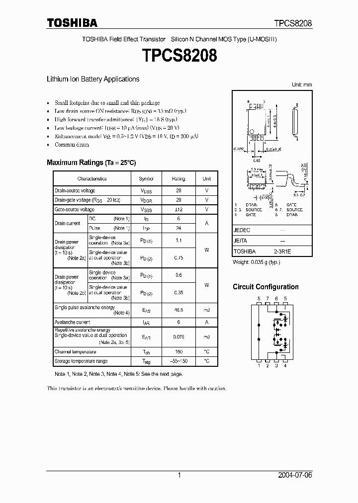 TPCS8208_467859.PDF Datasheet