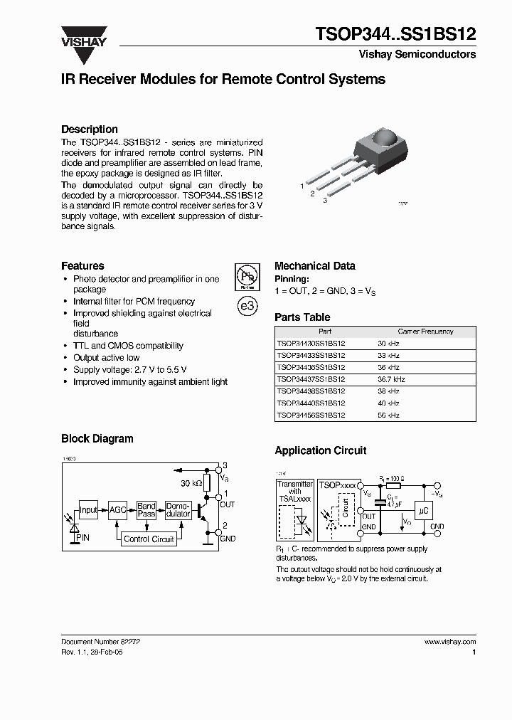 TSOP34433SS1BS12_458097.PDF Datasheet