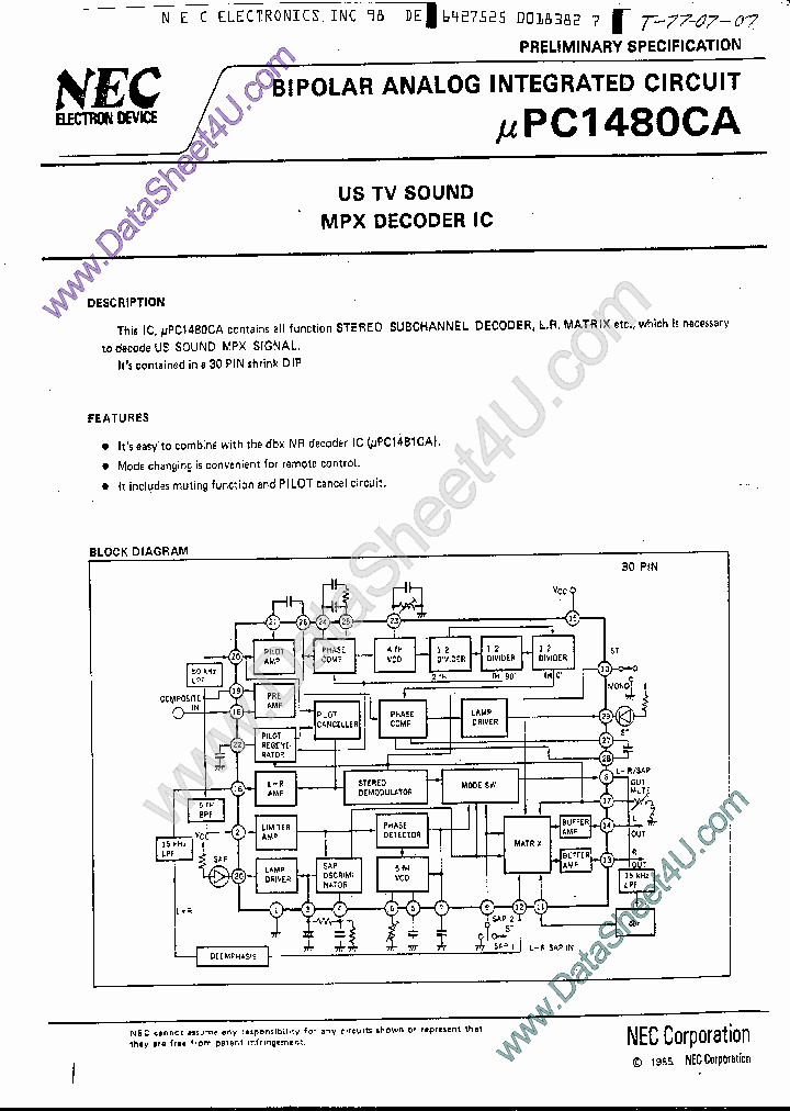 UPC1480CA_458890.PDF Datasheet