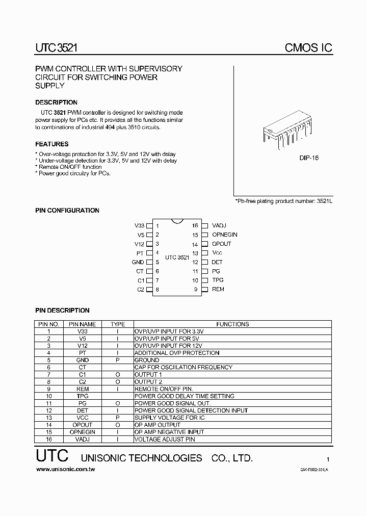 UTC3521_443871.PDF Datasheet