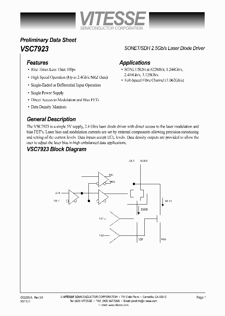 VSC7923KFL_479120.PDF Datasheet