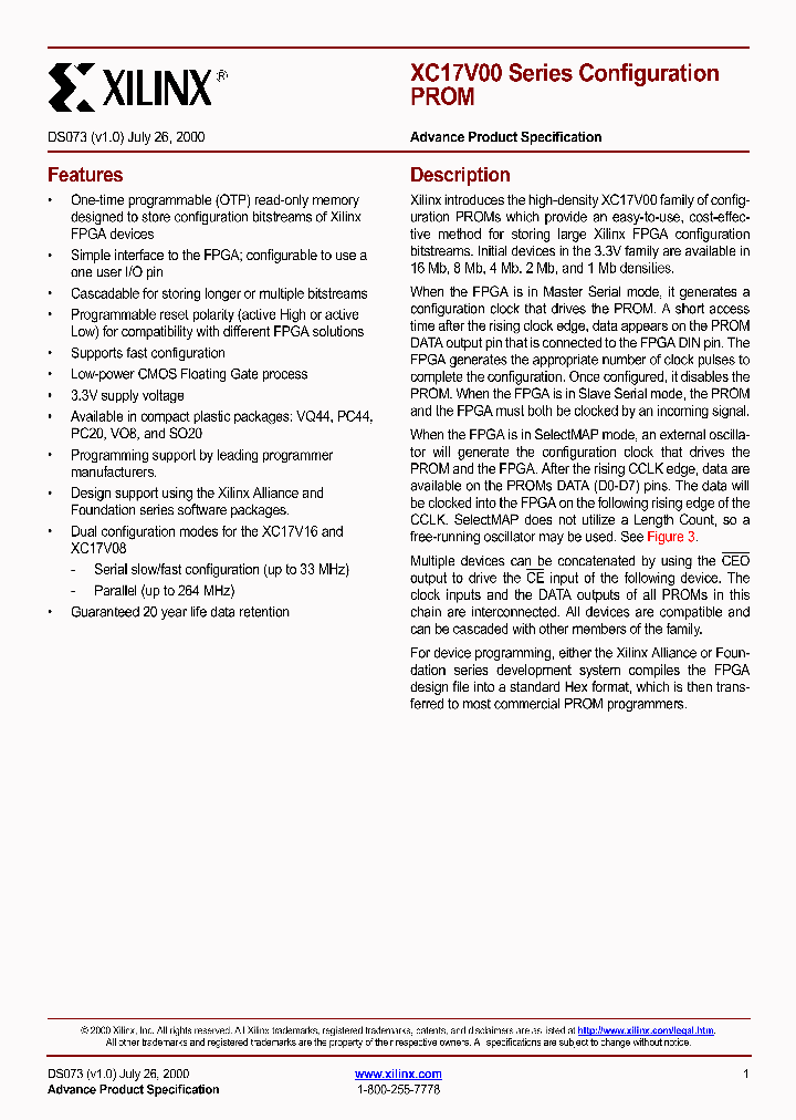 XC17V00_449107.PDF Datasheet